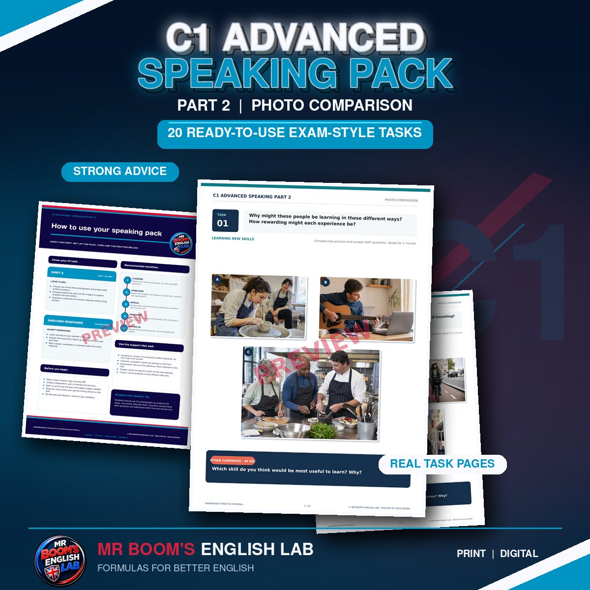 C1 Advanced - Cambridge Exam Preparation: Part 2 (Long Turn)