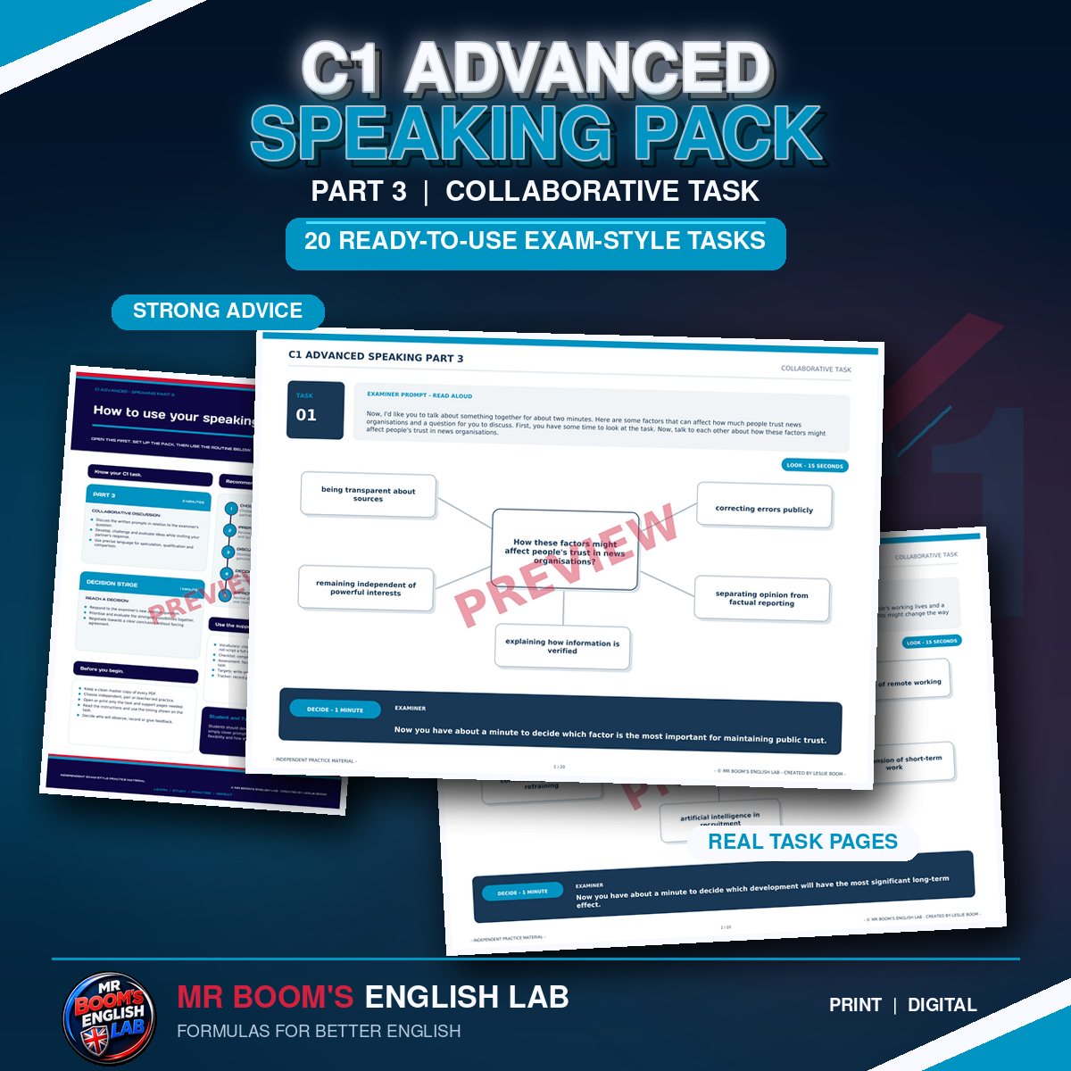C1 Advanced - Cambridge Exam Preparation: Part 3 (Collaborative Task)