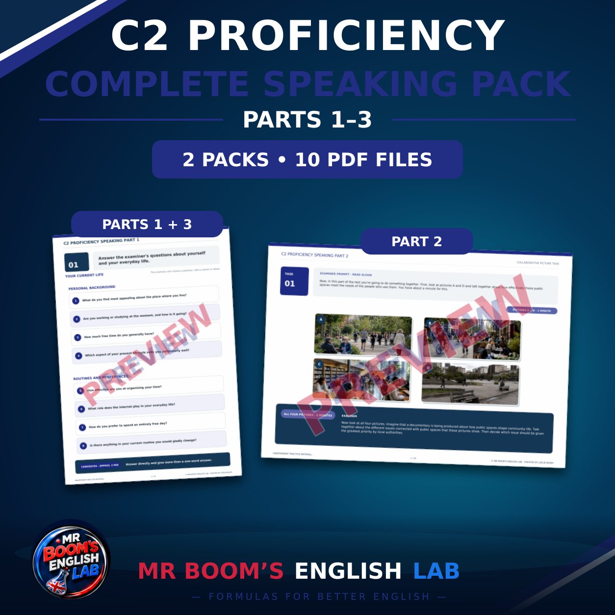 C2 Proficiency - Cambridge Exam Preparation: Speaking Master Pack (All Parts 1–3)