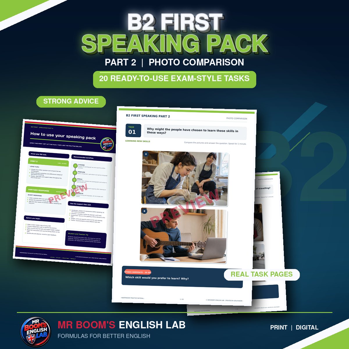 B2 First - Cambridge Exam Preparation: Part 2 (Long Turn)
